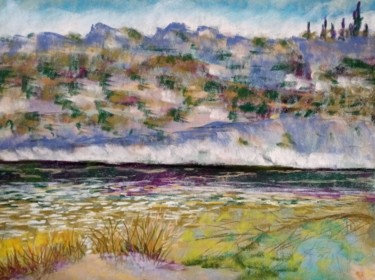 Peinture intitulée "Sortie des gorges d…" par Genevieve Fraysse, Œuvre d'art originale, Pastel