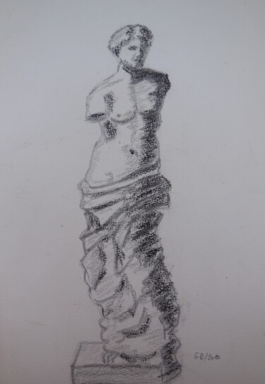 Drawing titled "copie sculpture" by Genevieve Fraysse, Original Artwork, Pencil