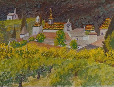 Картина под названием "La Chartreuse de Va…" - Genevieve Fraysse, Подлинное произведение искусства, Гуашь