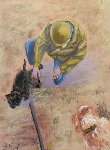 Peinture intitulée "M.. au cavage des t…" par Genevieve Fraysse, Œuvre d'art originale, Pastel