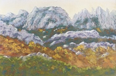 Peinture intitulée "Les Dentelles de Mo…" par Genevieve Fraysse, Œuvre d'art originale, Pastel