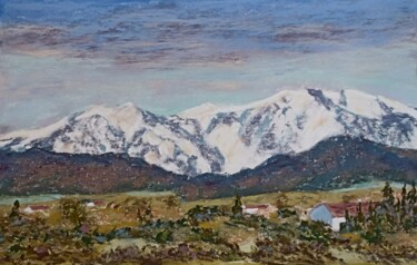 Painting titled "Le Massif du CANIGO…" by Genevieve Fraysse, Original Artwork, Pastel