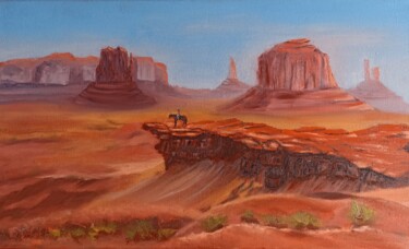Painting titled "Monument Valley Col…" by Genevieve Fraysse, Original Artwork, Oil