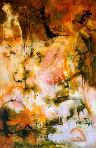 Картина под названием "Farenheit 451" - Geneviève Girod, Подлинное произведение искусства, Акрил