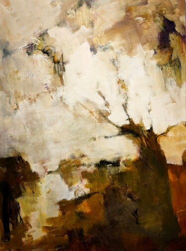 Malarstwo zatytułowany „Sentinelle” autorstwa Geneviève Girod, Oryginalna praca, Akryl Zamontowany na Drewniana rama noszy