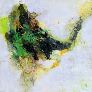Картина под названием "Morina" - Geneviève Girod, Подлинное произведение искусства, Акрил Установлен на Деревянная панель