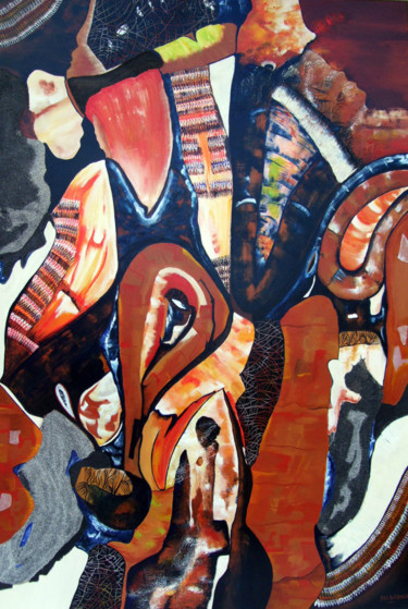 Peinture intitulée "suite-carnavalesque…" par Hon.G.Falola, Œuvre d'art originale, Acrylique