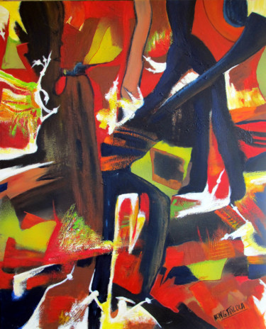 Peinture intitulée "série-rythmes-en-co…" par Hon.G.Falola, Œuvre d'art originale, Acrylique