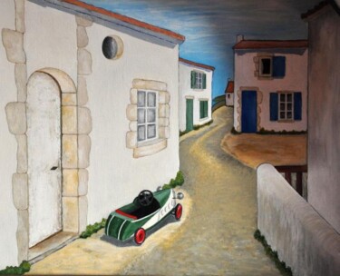 Peinture intitulée "la ruelle" par Geneviève Mounier, Œuvre d'art originale