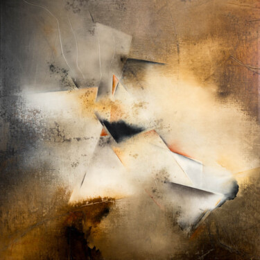Картина под названием "D'exil ou de rêve 9" - Geneviève Nicolas, Подлинное произведение искусства, Масло Установлен на Дерев…