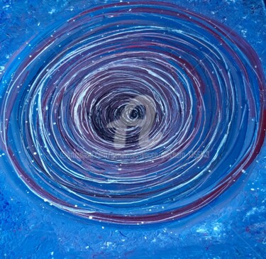 Peinture intitulée "Galaxie1trounoir" par Geneviève  Vacca-Giachero, Œuvre d'art originale, Acrylique