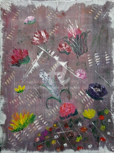 Картина под названием "Jardin secret" - Geneviève  Vacca-Giachero, Подлинное произведение искусства, Акрил Установлен на Дер…