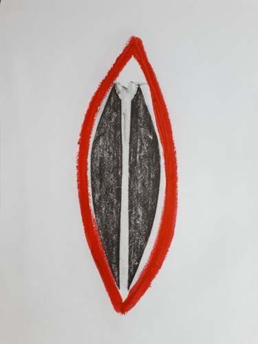 Drawing titled "Étain et rouge à lè…" by Geneviève Vastrade, Original Artwork, Graphite