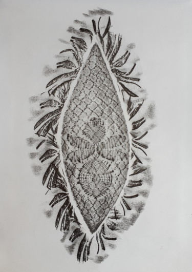 Drawing titled "Dentelles" by Geneviève Vastrade, Original Artwork, Graphite