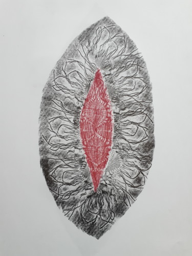 Dessin intitulée "Sexe de dentelle" par Geneviève Vastrade, Œuvre d'art originale, Graphite