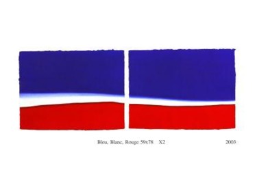 Peinture intitulée "Bleu blanc rouge" par Genevieve Carlier, Œuvre d'art originale, Huile