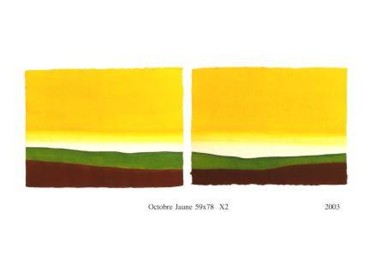 Peinture intitulée "Octobre jaune" par Genevieve Carlier, Œuvre d'art originale, Huile