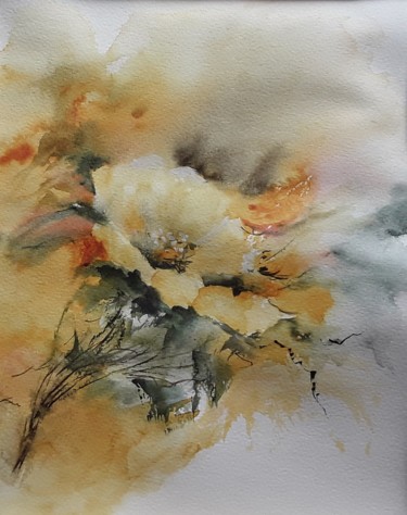 Painting titled "sans titre" by Geneviève Gaté, Original Artwork, Watercolor