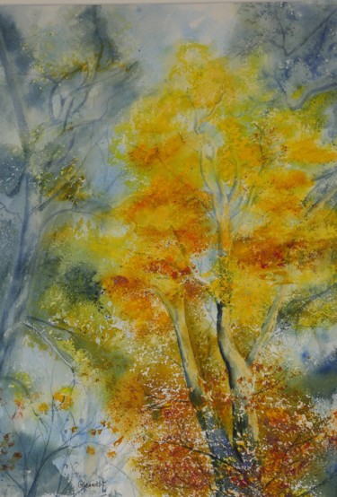 Peinture intitulée "Flamboyance." par Genevieve Jeandot, Œuvre d'art originale, Aquarelle