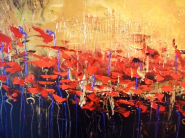 Peinture intitulée "coquelicot-pale.jpg" par Geneviève K Ou Gen K, Œuvre d'art originale, Autre