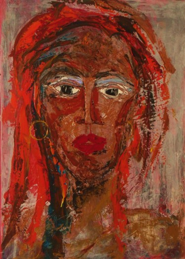 Painting titled "princesse-égyptienne" by Geneviève K Ou Gen K, Original Artwork, Other