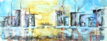 Painting titled "137 L'O de là" by Geneviève Lagarde, Original Artwork, Watercolor