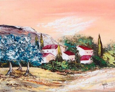 Peinture intitulée "160  Dans la vallée" par Geneviève Lagarde, Œuvre d'art originale, Huile