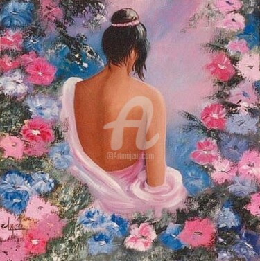 Peinture intitulée "50  Senteur d'Eden" par Geneviève Lagarde, Œuvre d'art originale, Huile