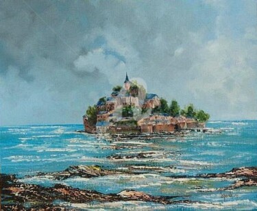 Peinture intitulée "197  Mont St Michel" par Geneviève Lagarde, Œuvre d'art originale, Huile