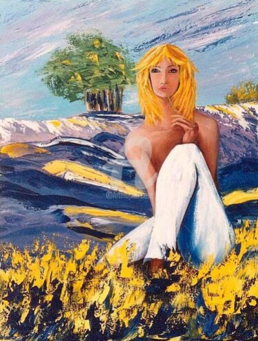 Peinture intitulée "73  Belle des champs" par Geneviève Lagarde, Œuvre d'art originale, Huile