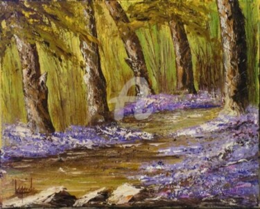 Peinture intitulée "251  Violettes des…" par Geneviève Lagarde, Œuvre d'art originale, Huile