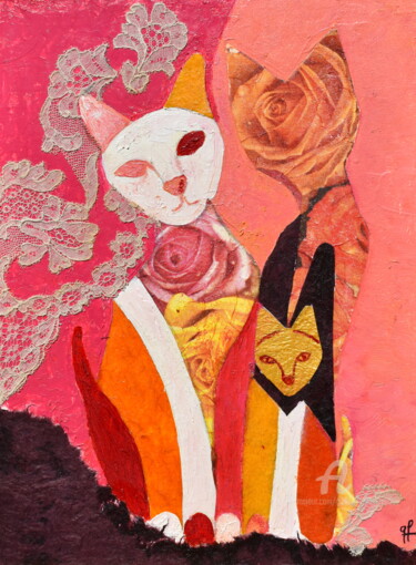 Malarstwo zatytułowany „Mes princesses” autorstwa Geneviève Lamya Pous, Oryginalna praca, Olej