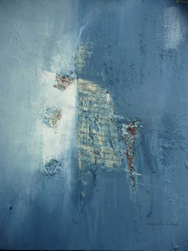 Peinture intitulée "Mots bleus" par Geneviève Liebert-Trenchant, Œuvre d'art originale, Acrylique