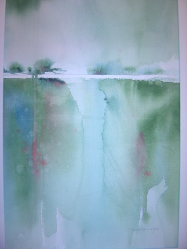 Painting titled "Coulée" by Geneviève Liebert-Trenchant, Original Artwork, Watercolor