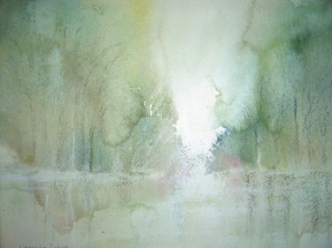 Painting titled "Silence" by Geneviève Liebert-Trenchant, Original Artwork, Watercolor