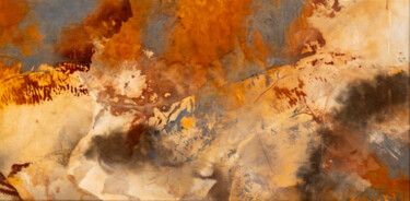 Pintura titulada "Incandescence" por Gen Heller, Obra de arte original, Collages Montado en Bastidor de camilla de madera