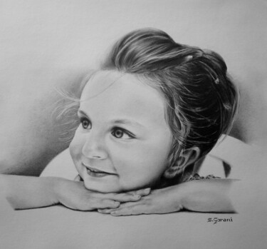 Drawing titled "Hana" by Geni Gorani, Original Artwork, Pencil