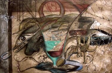 Dibujo titulada "Wine Through Centur…" por Geni Gorani, Obra de arte original, Lápiz