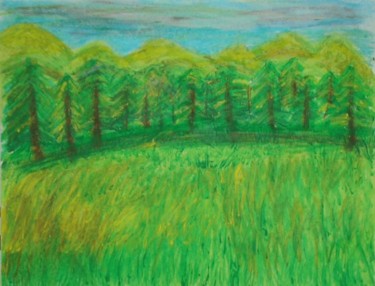 Pintura intitulada "Nirvana in Green" por Genieve Dawkins, Obras de arte originais