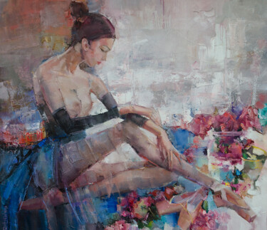 Painting titled "ballerina" by Gennadi Alekhnovich, Original Artwork, Oil