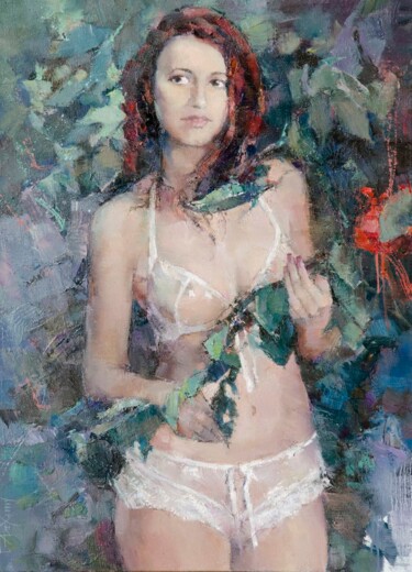 Painting titled "Dewberry" by Gennadi Alekhnovich, Original Artwork, Oil