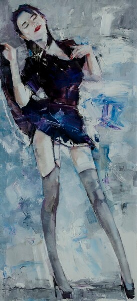 Картина под названием "Stockings" - Gennadi Alekhnovich, Подлинное произведение искусства, Масло Установлен на Деревянная ра…
