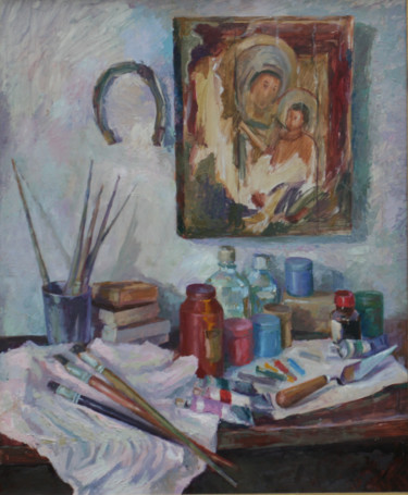 Картина под названием "paints of artist" - Gennadi Kurlenkov, Подлинное произведение искусства, Масло