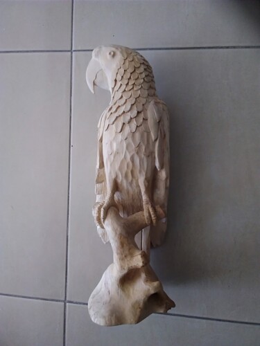 Sculpture titled "Parrot. Perroquet.…" by Gennadii Nikitin, Original Artwork, Wood