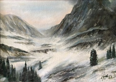 Картина под названием "Winter in the mount…" - Геннадий Зуев, Подлинное произведение искусства, Масло