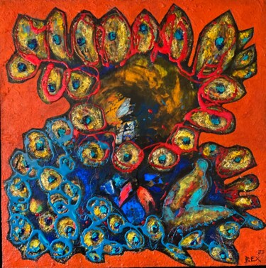 Malerei mit dem Titel "Volcano" von Bex, Original-Kunstwerk, Acryl