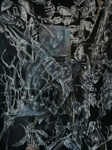 Malerei mit dem Titel "La gabbia d'oro" von Gennaro Trematerra, Original-Kunstwerk, Acryl Auf Keilrahmen aus Holz montiert