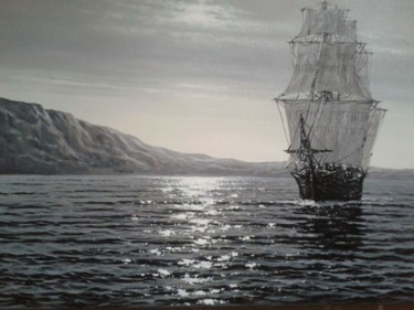 Peinture intitulée "морская фантазия" par Gennadii Tokarev, Œuvre d'art originale, Huile