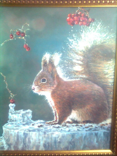Peinture intitulée "зимой" par Gennadii Tokarev, Œuvre d'art originale, Huile