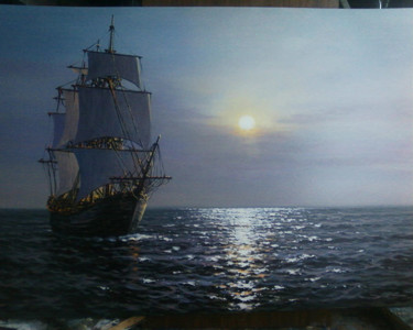 Картина под названием "на море" - Геннадий Токарев, Подлинное произведение искусства, Масло